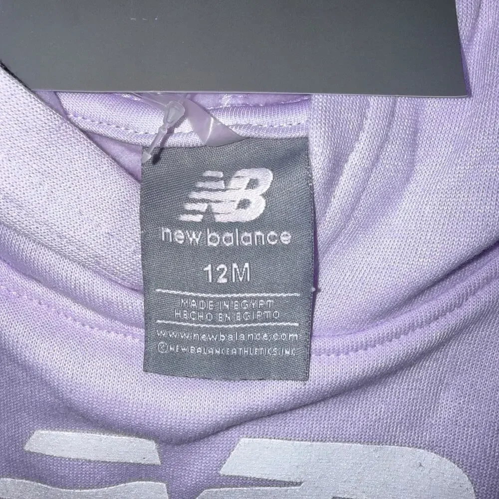 New Balance Grey and Purple Logo Hoodie and leggings Set SZ/ infant-12M